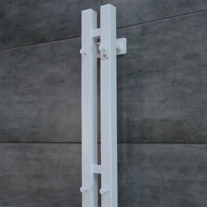 Elektrische handdoekradiator met thermostaat SILOUETTE 106 W 150 x 9 cm wit, rechts