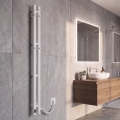 Elektrische handdoekradiator met thermostaat SILOUETTE 106W 150x9cm wit rechts