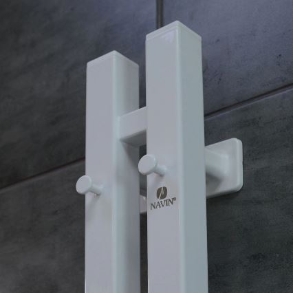 Elektrische handdoekradiator met thermostaat SILOUETTE 106W 150x9cm wit rechts