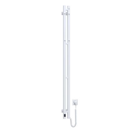 Elektrische handdoekradiator met thermostaat SILOUETTE 106W 150x9cm wit rechts