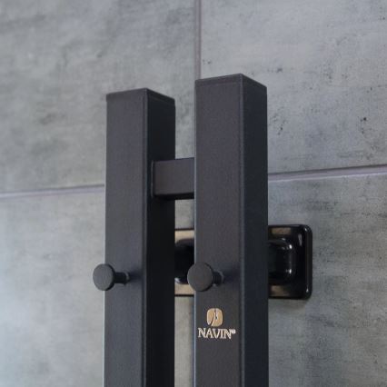 Elektrische handdoekradiator met thermostaat SILOUETTE 187W/230V 120,6 cm IP44 zwart rechts hoekig