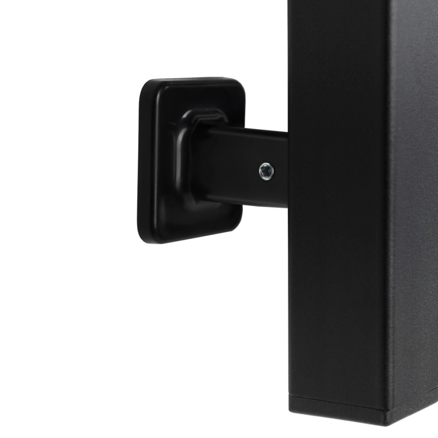 Elektrische handdoekradiator met thermostaat SILOUETTE 187W/230V 120,6 cm IP44 zwart rechts hoekig