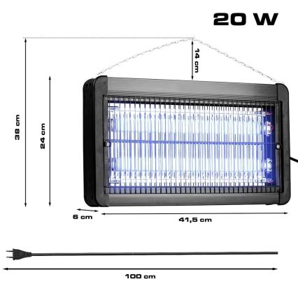 Elektrische insectenverdelger 2x10W/230V 100 m²