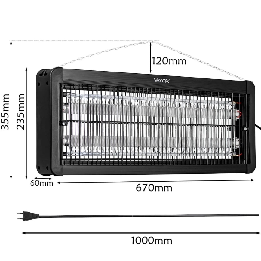 Elektrische insectenverdelger 2x20W/230V 180 m²