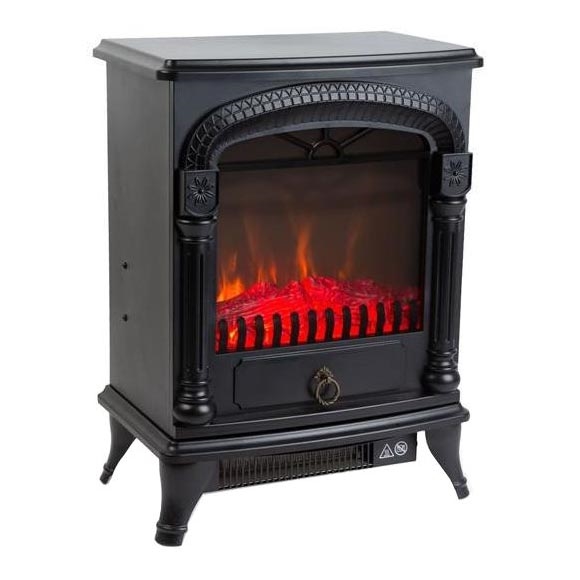 UISEBRT Elektrische open haard met verwarming, elektrische kachel, draagbare open haard, 750 W/1500 W, met vlamsimulatie, led-decoratieve open haard voor binnen, zwart UISEBRT Elektrische open haard met verwarming, elektrische kachel, draagbare open haard, 750 W/1500 W, met vlamsimulatie, led-decoratieve open haard voor binnen, zwart