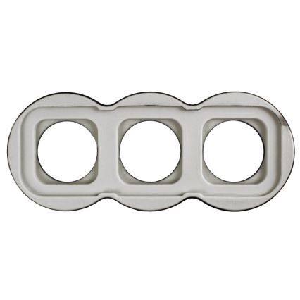 Elhard - Drievoudige keramische retro wandcontactdoos met afdekraam SCHUKO 230V zwart