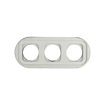 Elhard - Drievoudige keramische retro-wandcontactdoos met frame 230V zwart