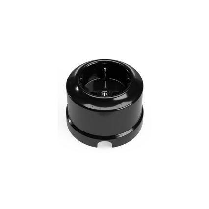 Elhard - Dubbel keramisch retro wandstopcontact met afdekraam 230V zwart