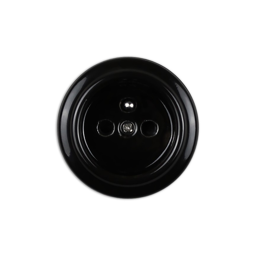Elhard - Dubbel keramisch retro wandstopcontact met afdekraam 230V zwart