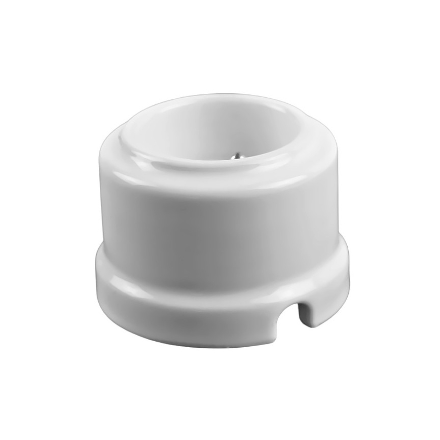 Elhard - Dubbele keramische retro-wandcontactdoos met afdekraam, 230 V, wit