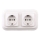 Elhard - Dubbele keramische retro wandcontactdoos met afdekraam SCHUKO 230V wit