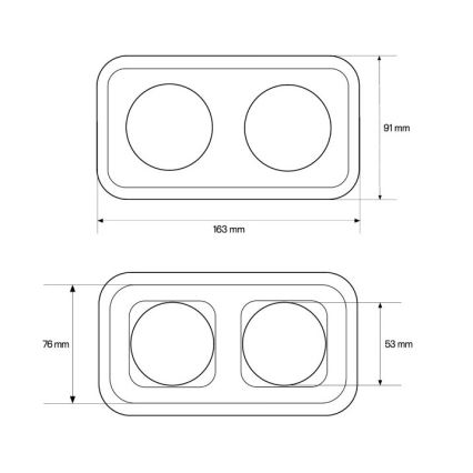 Elhard - Dubbele keramische retro wandcontactdoos met afdekraam SCHUKO 230V wit
