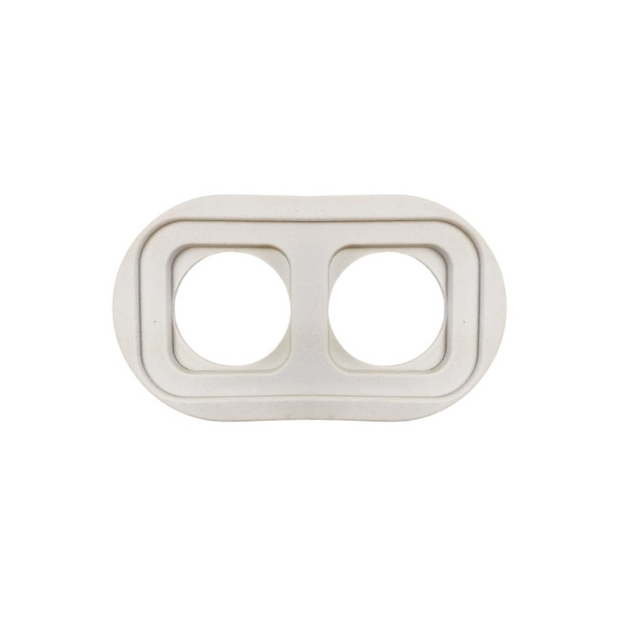 Elhard - Dubbele keramische retro wandcontactdoos met afdekraam SCHUKO 230V zwart