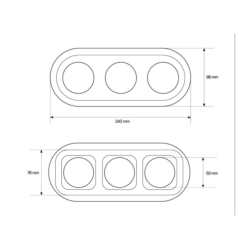 Elhard - Keramisch retro fotolijst voor drie foto's, wit