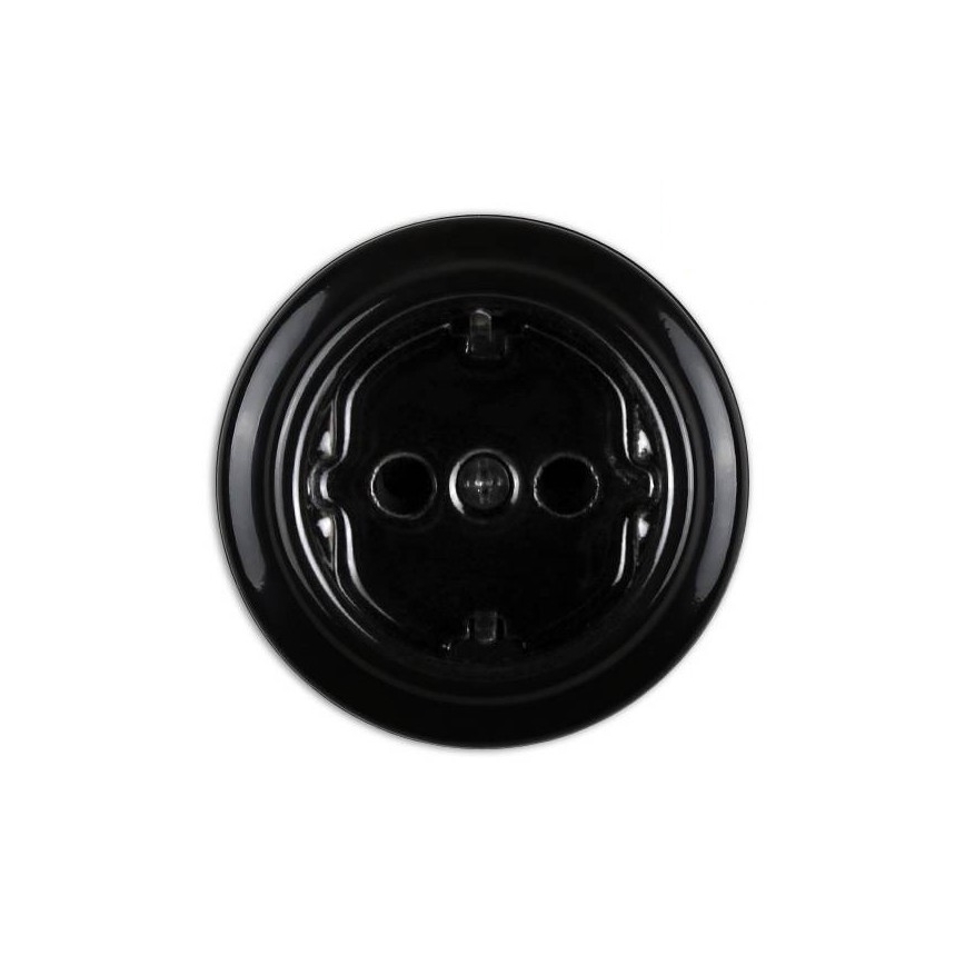 Elhard - Keramisch retro-wandstopcontact met frame SCHUKO 230V, zwart