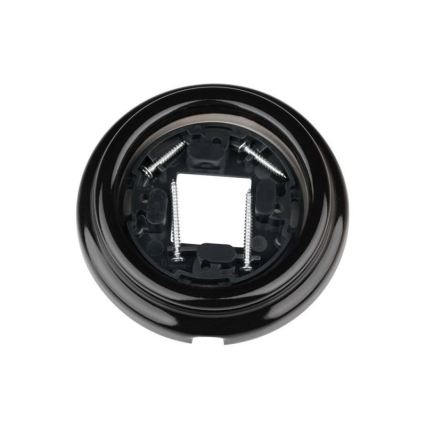 Elhard - Keramisch retro-wandstopcontact met frame SCHUKO 230V, zwart