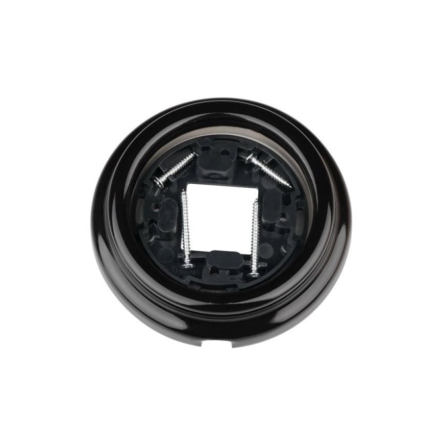 Elhard - Keramisch retro-wandstopcontact met frame SCHUKO 230V, zwart