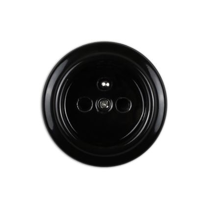 Elhard - Keramisch retro wandstopcontact voor huishoudelijk gebruik 230V zwart
