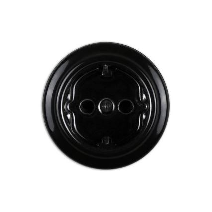 Elhard - Keramisch retro-wandstopcontact voor huishoudelijk gebruik, SCHUKO 230 V, zwart