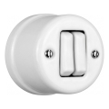 Elhard - Keramische retro jaloeziebediening voor wandmontage, wit