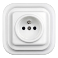 Elhard - Keramische retro-wandcontactdoos met afdekraam 230V wit
