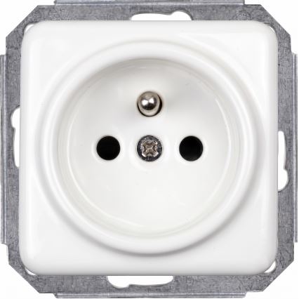 Elhard - Keramische retro-wandcontactdoos met afdekraam 230V wit