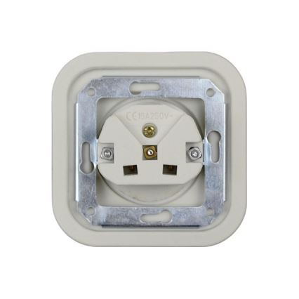 Elhard - Keramische retro-wandcontactdoos met afdekraam 230V wit