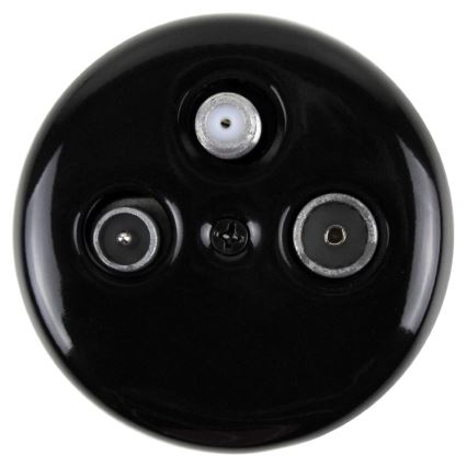 Elhard - Keramische retro-wandcontactdoos voor antenne TV+R+SAT zwart