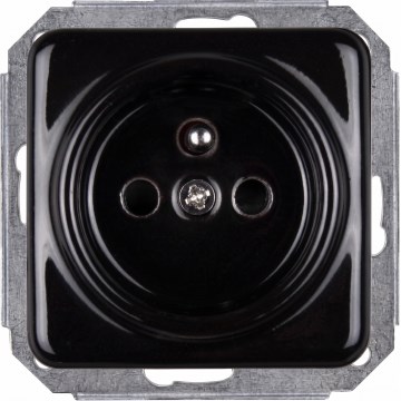 Elhard - Keramische retro wandcontactdoos voor huishoudelijk gebruik zonder afdekraam 230V zwart