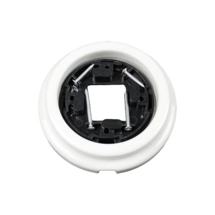 Elhard - Keramische retro-wandcontactdoos voor woningen met frame, 230V, wit