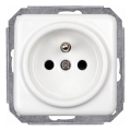 Elhard - Retro keramisch stopcontact 230 V, zonder afdekraam, wit