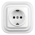 Elhard - Retro keramische wandcontactdoos met SCHUKO-afdekraam, 230V, wit