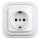 Elhard - Retro keramische wandcontactdoos met SCHUKO-afdekraam, 230V, wit
