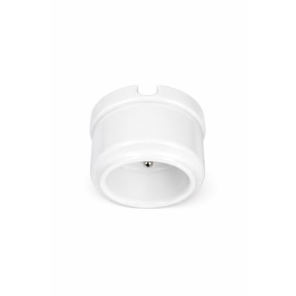 Elhard - Retro keramische wandcontactdoos voor huishoudelijk gebruik 230V, wit