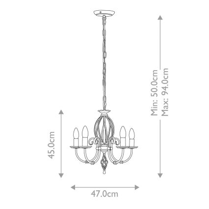 Elstead - Hanglamp aan een ketting ARTISAN 5xE14/60W/230V
