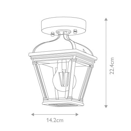 Elstead - Buitenplafondlamp BAYVIEW 1xE27/60W/230V IP44 zwart