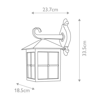 Elstead BL18-BLACK - Wandlamp voor buiten WINCHESTER 1xE27/100W/230V IP43
