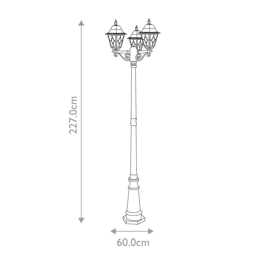 Elstead - Buitenlamp NORFOLK 3xE27/100W/230V IP43 zwart