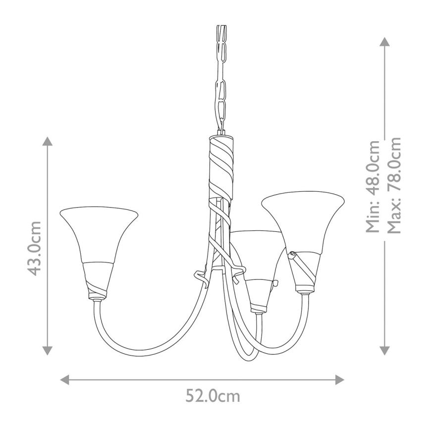 Elstead - Hanglamp aan een ketting EMILY 3xE14/40W/230V