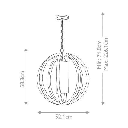 Elstead FE-ALLIER-P-S-LW - Hanglamp aan een ketting ALLIER 1xE27/60W/230V eiken