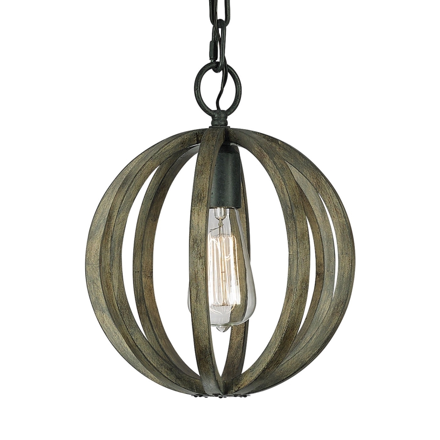 Elstead FE-ALLIER-P-WW - Hanglamp aan een ketting ALLIER 1xE27/60W/230V eiken