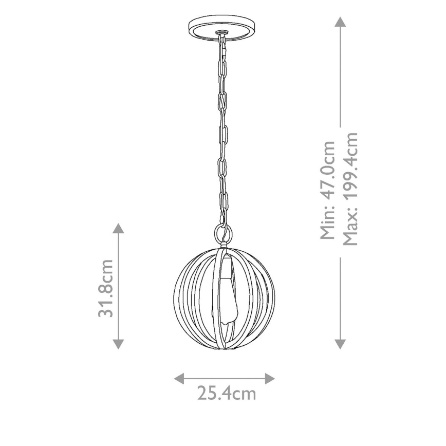 Elstead FE-ALLIER-P-WW - Hanglamp aan een ketting ALLIER 1xE27/60W/230V eiken