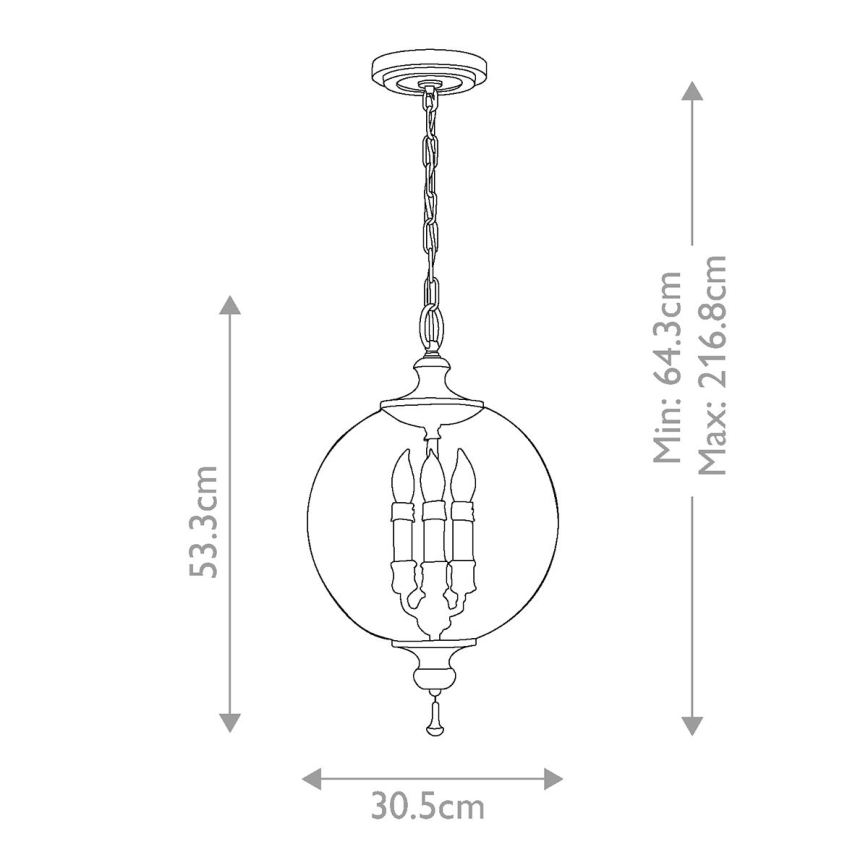 Elstead FE-ARGENTO-P - Hanglamp aan een ketting ARGENTO 3xE14/60W/230V