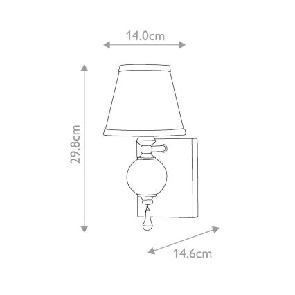Elstead FE-ARGENTO1 - Wandlamp ARGENTO 1xE14/60W/230V