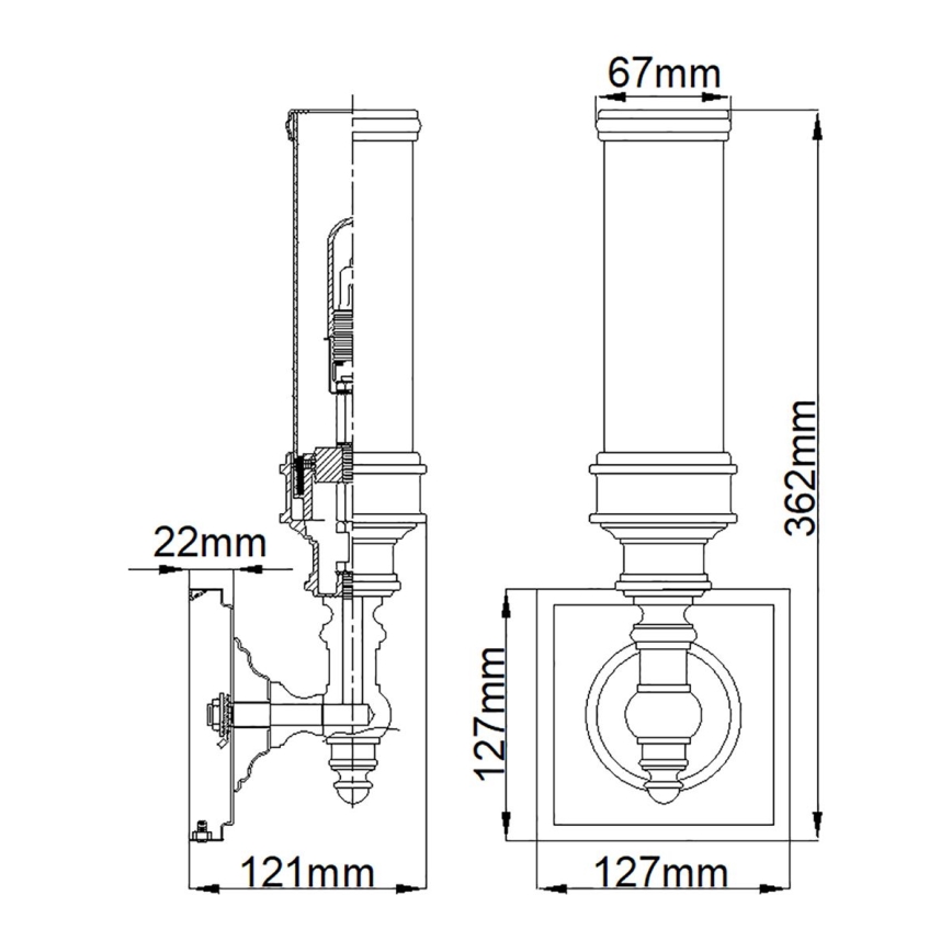 Elstead FE-PAYN-OR1-BATH - LED Badkamer wandlamp PAYNE 1xG9/3W/230V IP44