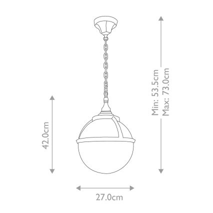 Elstead - Hanglamp aan een ketting voor buiten GLENBEIGH 1xE27/60W/230V IP44
