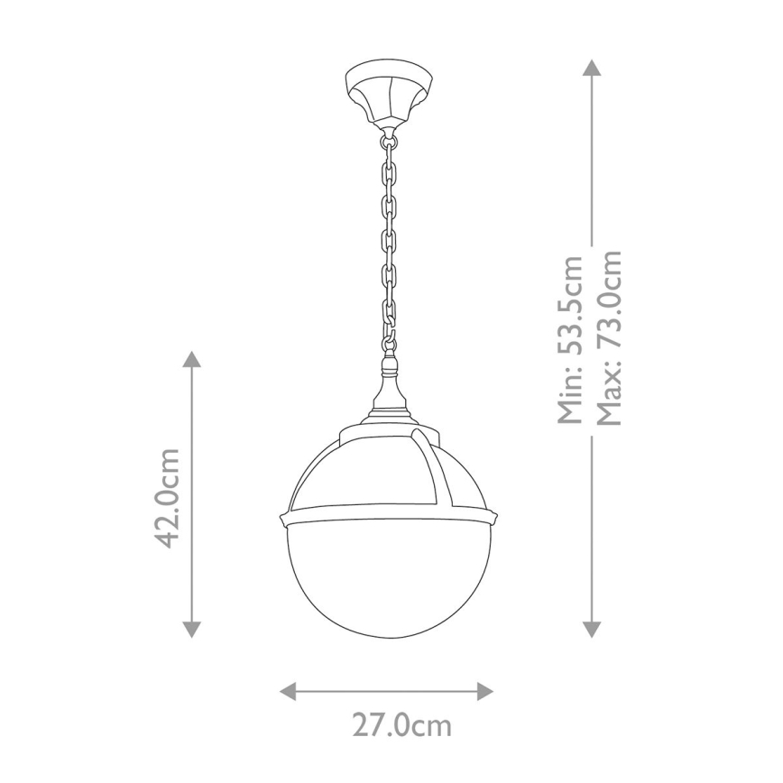 Elstead - Hanglamp aan een ketting voor buiten GLENBEIGH 1xE27/60W/230V IP44