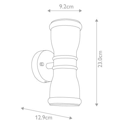 Elstead GZH-MALV - LED Wandlamp voor buiten MALVERN 2xGU10/7W/230V IP44