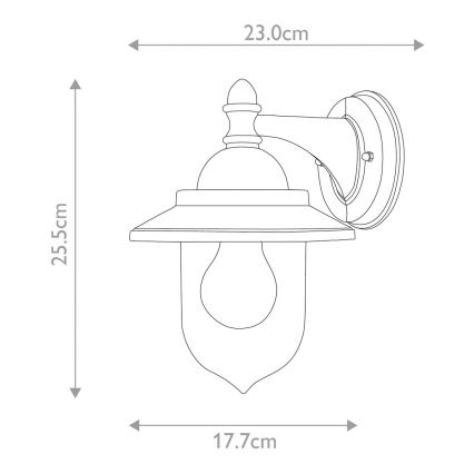 Elstead GZH-SDN2 - Wandlamp voor buiten SANDOWN 1xE27/60W/230V IP44