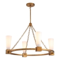 Elstead - Hanglamp met stang KRISTY 4xE27/40W/230V koperen